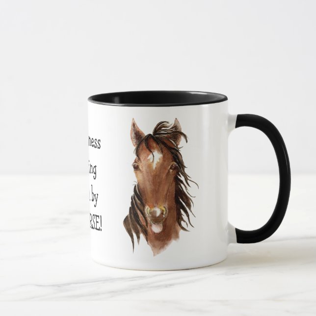 Glück wird von einem HORSE geliebt! Spaß Tasse (Rechts)