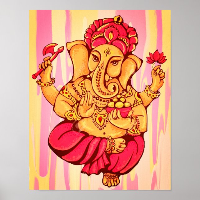 Glück Wohlstand Hindugott Ganesh Lord Ganesha Poster (Vorne)