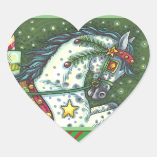 GLÜCKGRAUEN IN EINER EINZIGEN PFERDE OFFENE SCHLAC Herz-Aufkleber