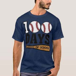 Glücklich 100. Tag 100 Tage Baseballlehre an der S T-Shirt