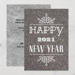 GLÜCKLICH 2021 - NEUES JAHR | Moderne Typografie Feiertagskarte