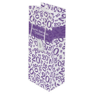 Glücklich 20. Geburtstag Random Number Pattern Lil Geschenktüte Für Weinflaschen