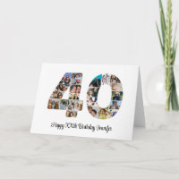 Glücklich 40. Geburtstag Nummer 40 Custom Foto Col