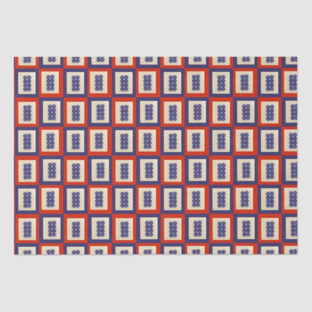 Glücklich acht Mahjong Tile. Seidenpapier (Vorderseite)