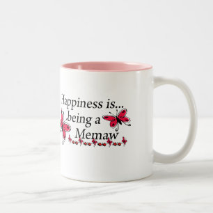 Glücklich Als Memaw SCHMETTERLING Zweifarbige Tasse
