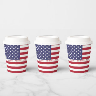 Glücklich! American USA Flag 4. Juli Personalize Pappbecher