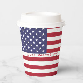 Glücklich! American USA Flag 4. Juli Personalize Pappbecher