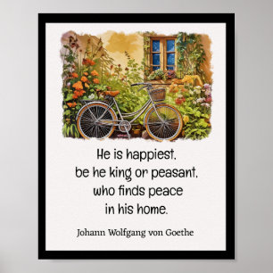 GLÜCKLICH AUF ZUHAUSE Johann Wolfgang von Goethe Poster
