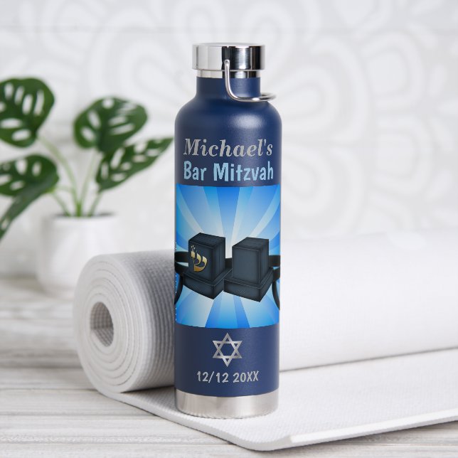 Glücklich Bar Mitzvah 20XX Tefillin Mazel Tov! Trinkflasche (Yoga)