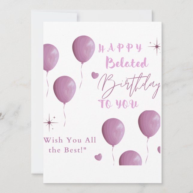 GLÜCKLICH BEGONNEN Geburtstag FÜR SIE Ankündigung (Vorderseite)