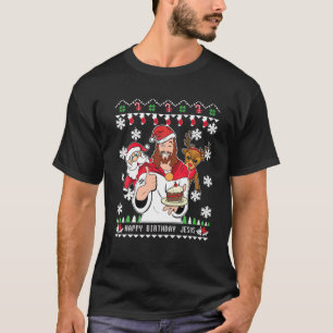 GLÜCKLICH BIRTHDAY JESUS Christliche Weihnachtsfra T-Shirt