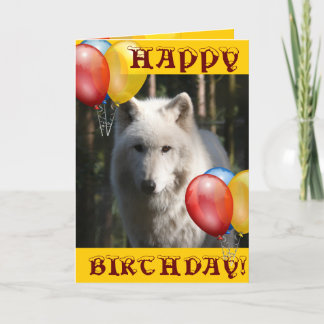 GLÜCKLICH BIRTHDAY Wolf Tieruhu Karte