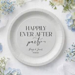 Glücklich bis ans Ende der Party Hochzeitsempfang Pappteller
