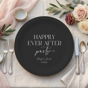 Glücklich bis ans Ende der Party Hochzeitsempfang Pappteller