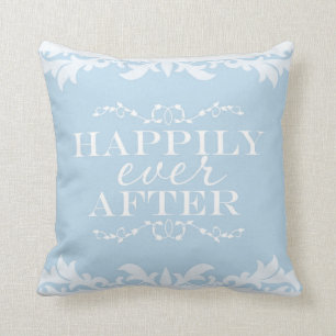GLÜCKLICH BIS ANS ENDE DER ZEIT Blaues Prinzessin- Kissen