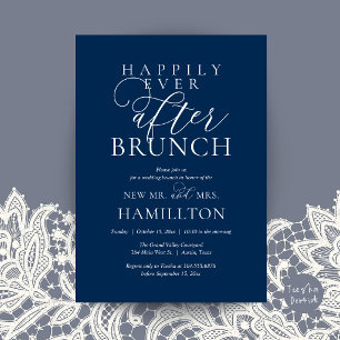 Glücklich bis ans Ende der Zeit - Brunch Modern Po Einladung