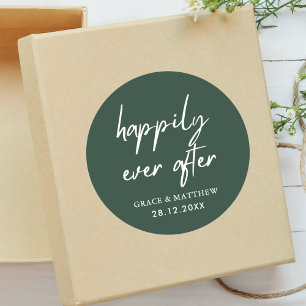Glücklich bis ans Ende der Zeit Hochzeitsempfang S Runder Aufkleber