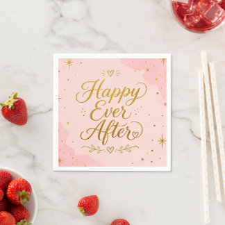 Glücklich bis ans Ende der Zeit Hochzeitsserviette Serviette