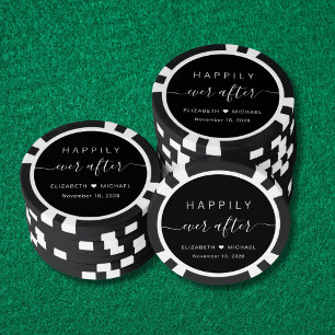 Glücklich bis ans Ende der Zeit Schwarz Weiße Hoch Pokerchips