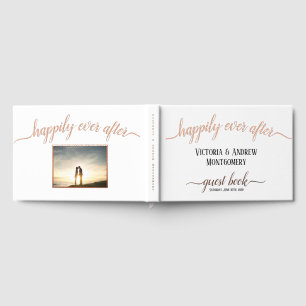 Glücklich Bis Ans Ende Rose Gold Schrift Foto Hoch Gästebuch