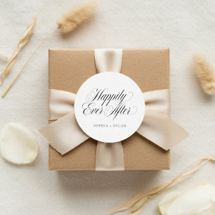 Glücklich bis ans Lebensende Hochzeitsaufkleber    Runder Aufkleber