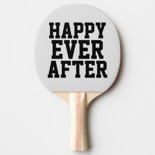 GLÜCKLICH BIS ANS LEBENSENDE Hochzeitsgeschenk-Pad Tischtennis Schläger