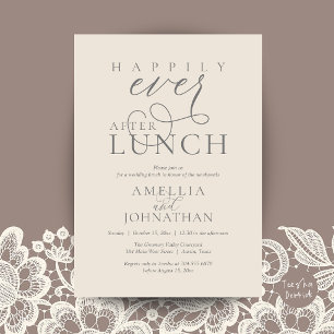 Glücklich bis ans Lebensende Lunch Klasse Hochzeit Einladung