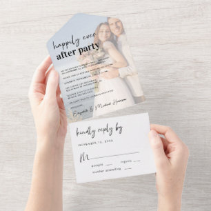 Glücklich bis ans Lebensende Party Foto Hochzeit All In One Einladung
