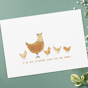 Glücklich bist du meine Mama Hen and Chicks Karte
