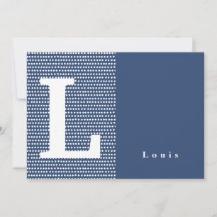 GLÜCKLICH  Blue doted Geburts - Ankündigungskarte Ankündigung