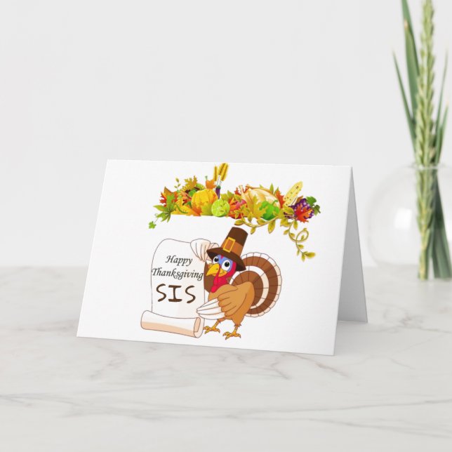 GLÜCKLICH DANKEN AN MEIN ***SIS*** FEIERTAGSKARTE (Vorderseite)