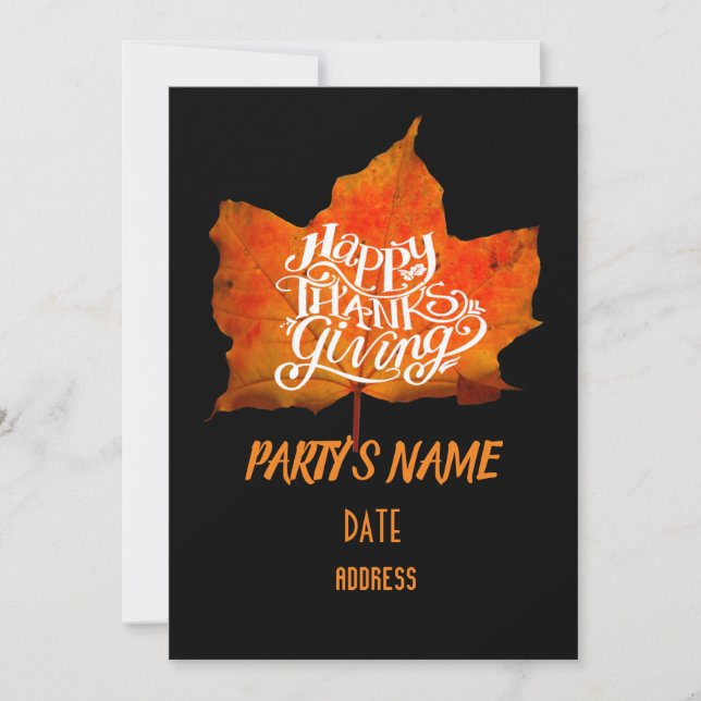 GLÜCKLICH DANKSGIVING EINLADUNG (Vorderseite)