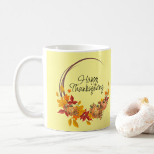 GLÜCKLICH DANKSGIVING Herbstlaubs Pumpkins Urlaub Kaffeetasse