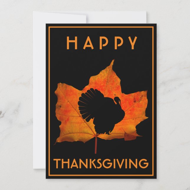 GLÜCKLICH DANKSGIVING TÜRKEY DINNER PARTY EINLADUNG (Vorderseite)