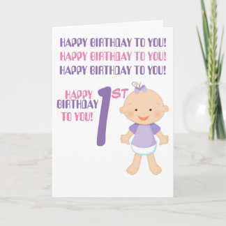 "GLÜCKLICH DER 1. GEBURTSTAG!" Grußkarte Karte