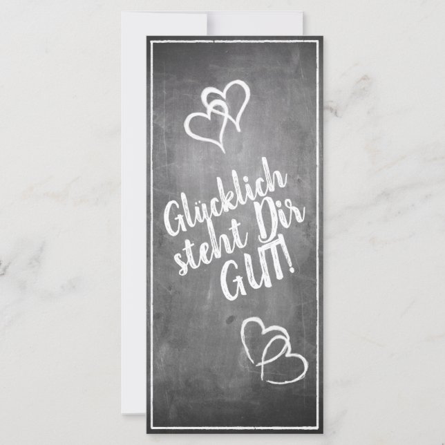 Glücklich, du Arsch! - im Kreidetafelstil (Vorderseite)