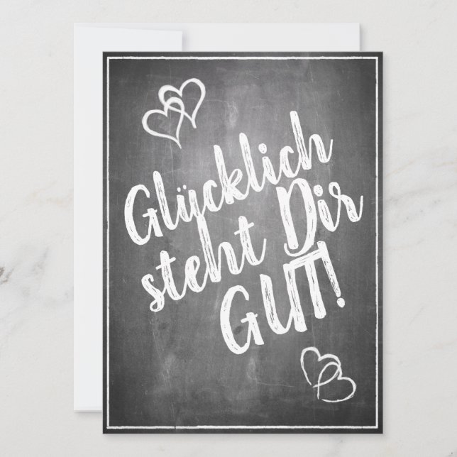 Glücklich, du Arsch! - im Kreidetafelstil (Vorderseite)
