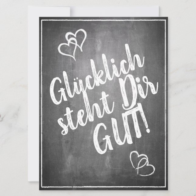 Glücklich, du Arsch! - im Kreidetafelstil (Vorderseite)