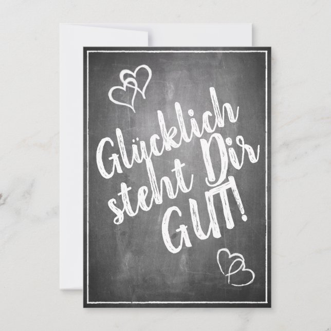 Glücklich, du Arsch! - im Kreidetafelstil (Vorderseite)