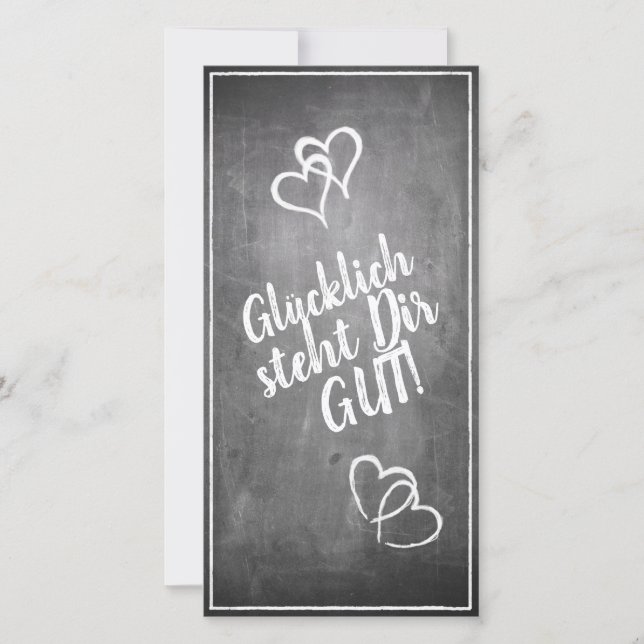 Glücklich, du Arsch! - im Kreidetafelstil (Vorderseite)