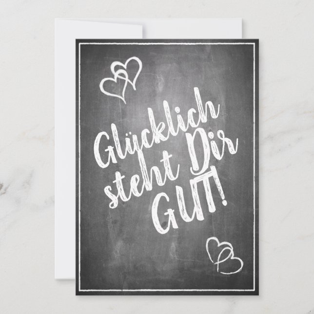 Glücklich, du Arsch! - im Kreidetafelstil (Vorderseite)