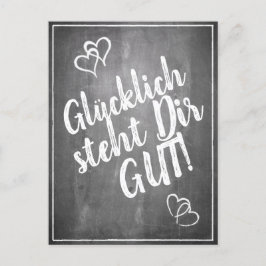 Glücklich, du Arsch! - im Kreidetafelstil Feiertagspostkarte
