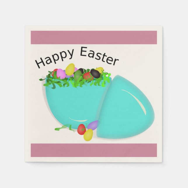 "GLÜCKLICH EASTER" EGG SERVIETTE (Vorderseite)