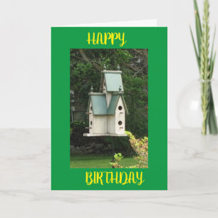 GLÜCKLICH "GEBURTSTAG" BIRDHOUSE FÜR SIE! KARTE