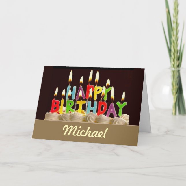 GLÜCKLICH GEBURTSTAG! PERSONALISIERT Michael CARD Karte (Vorderseite)