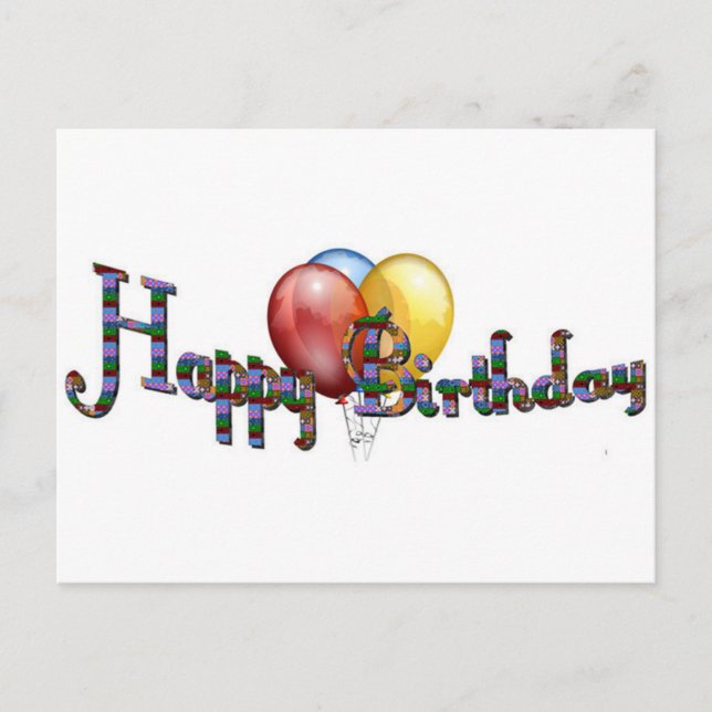 GLÜCKLICH GEBURTSTAG! POSTKARTE (Vorderseite)