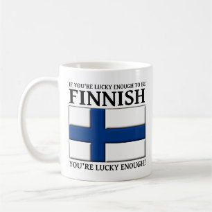 Glücklich genug, um finnische Tasse zu sein