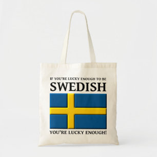 Glücklich genug, um schwedische Tasche zu sein