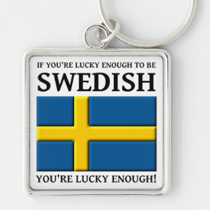 Glücklich genug, um schwedischer Schlüsselanhänger