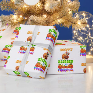 Glücklich Gesegnet Und Dankbar Geschenkpapier